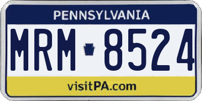 PA license plate MRM8524