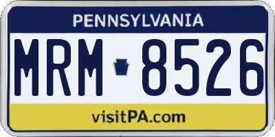 PA license plate MRM8526
