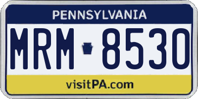 PA license plate MRM8530