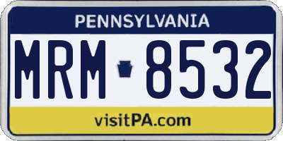 PA license plate MRM8532