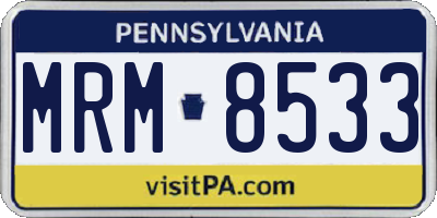 PA license plate MRM8533