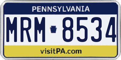 PA license plate MRM8534