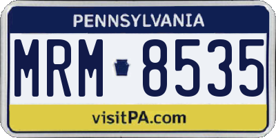PA license plate MRM8535