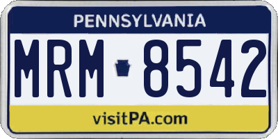 PA license plate MRM8542