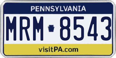 PA license plate MRM8543