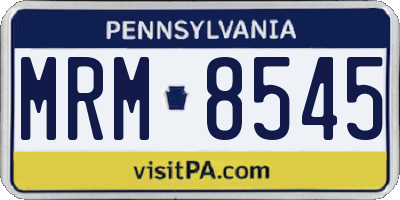 PA license plate MRM8545