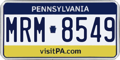 PA license plate MRM8549