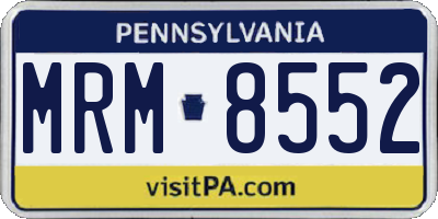 PA license plate MRM8552
