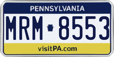 PA license plate MRM8553