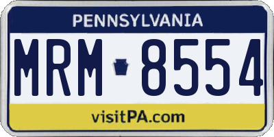 PA license plate MRM8554