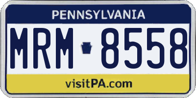 PA license plate MRM8558