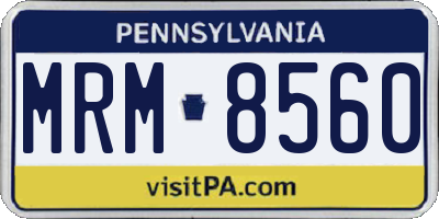 PA license plate MRM8560