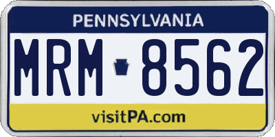 PA license plate MRM8562