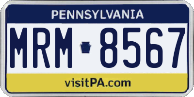 PA license plate MRM8567
