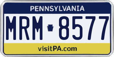 PA license plate MRM8577