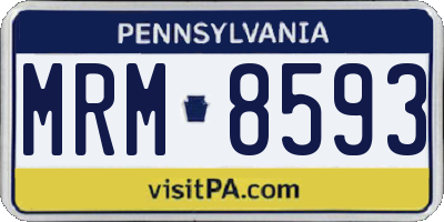 PA license plate MRM8593