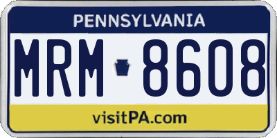 PA license plate MRM8608