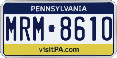 PA license plate MRM8610
