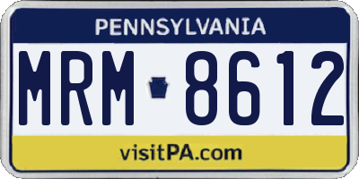 PA license plate MRM8612