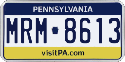 PA license plate MRM8613