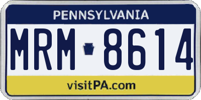 PA license plate MRM8614