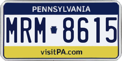 PA license plate MRM8615