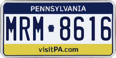 PA license plate MRM8616