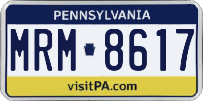 PA license plate MRM8617