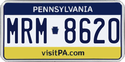 PA license plate MRM8620