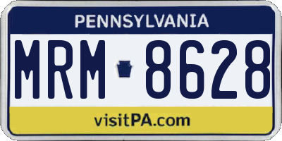 PA license plate MRM8628