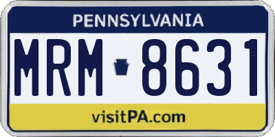 PA license plate MRM8631
