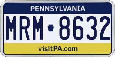 PA license plate MRM8632