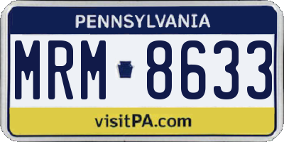 PA license plate MRM8633