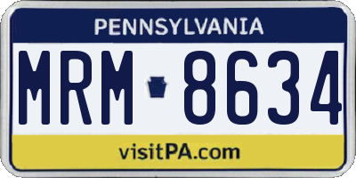 PA license plate MRM8634