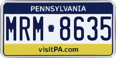 PA license plate MRM8635