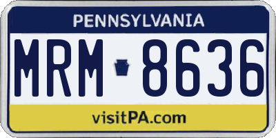 PA license plate MRM8636