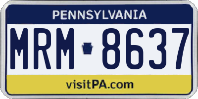 PA license plate MRM8637