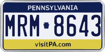 PA license plate MRM8643