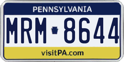 PA license plate MRM8644