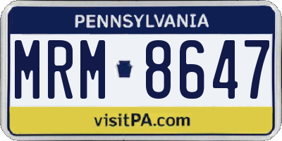 PA license plate MRM8647