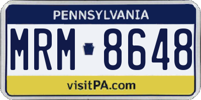 PA license plate MRM8648