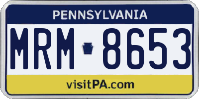 PA license plate MRM8653