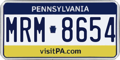 PA license plate MRM8654