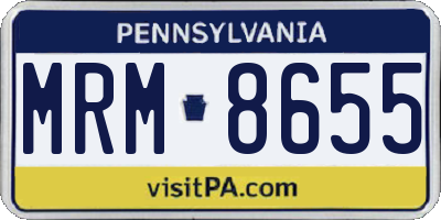 PA license plate MRM8655