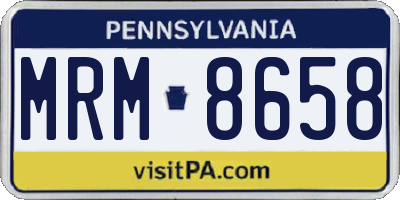 PA license plate MRM8658