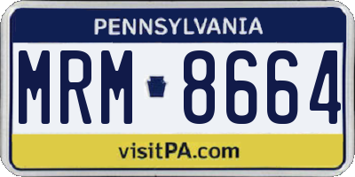 PA license plate MRM8664