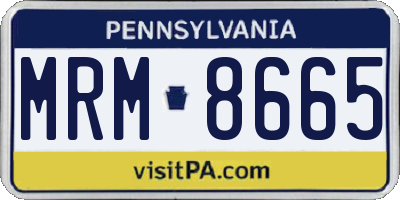 PA license plate MRM8665