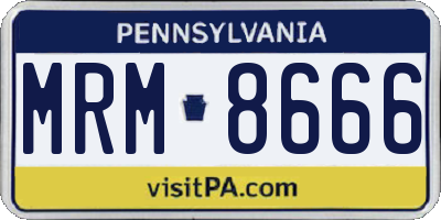 PA license plate MRM8666