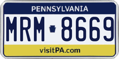 PA license plate MRM8669
