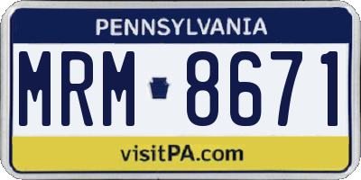 PA license plate MRM8671